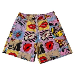 OH SNAP! Men's Swim Trunks by Drill Clothing Co Multi Color 3128 Pop Art Size M